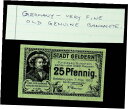 【極美品/品質保証書付】 アンティークコイン 硬貨 GERMANY 1920 POST WWI 25pf GELDERN STATE C.V. EDMOND F...