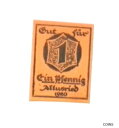 【極美品/品質保証書付】 アンティークコイン 硬貨 1920 Germany ALTUSRIED 1 Phennig Notgeld / Banknote [送...