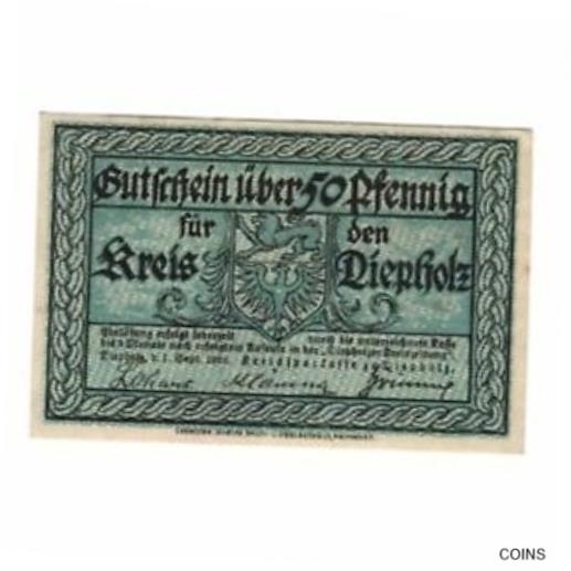  アンティークコイン コイン 金貨 銀貨   Banknote, Germany, Diepholz Flecken, 50 Pfennig, Batiment, 1920, 1920-