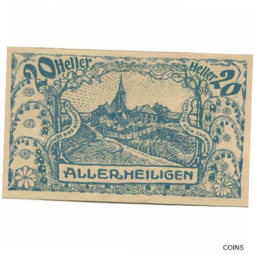 ڶ/ʼݾڽա ƥ    [̵] [#282758] Banknote, Austria, Allerheiligen, 20 Heller, Eglise, 1920, UNC Mehl