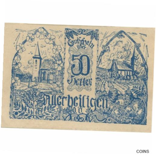 ڶ/ʼݾڽա ƥ    [̵] [#282757] Banknote, Austria, Allerheiligen, 50 Heller, Eglise, 1920, UNC Mehl