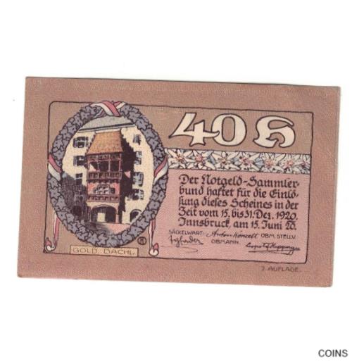 yɔi/iۏ؏tz AeB[NRC RC   [] [#324981] Banknote, Austria, Innsbruck Tirol Prv. Notgeld Sammlerbund Innsbruck,