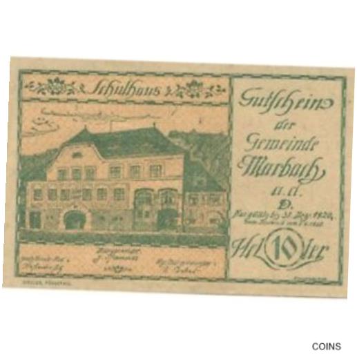  アンティークコイン コイン 金貨 銀貨   Banknote, Austria, Marbach, 10 Heller, Batiment, 1920, UNC Mehl:FS