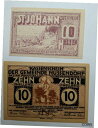 【極美品/品質保証書付】 アンティークコイン 硬貨 1920, 10 Heller Austria a Lot of 2 Notgeld UNC/or High...