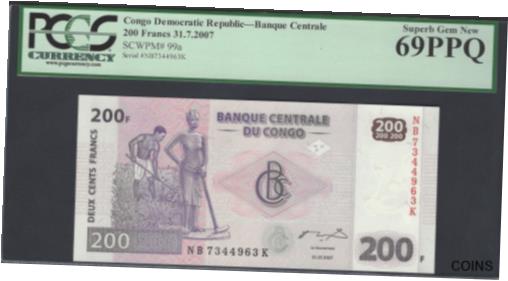 ץʡɥ꥽㤨֡ڶ/ʼݾڽա ƥ    [̵] Congo Democratic Republic 200 Francs 31-7-2007 P99a Uncirculated Graded 69פβǤʤ43,750ߤˤʤޤ