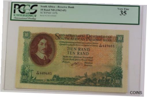 ڶ/ʼݾڽա ƥ    [̵] (1962-1965) South Africa 10 Rand ND Reserve Bank Note SCWPM# 107b PCGS VF-35