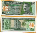 【極美品/品質保証書付】 アンティークコイン 硬貨 Guatemala 2012 UNC 1 Quetzal Banknote Polymer Money Bi...