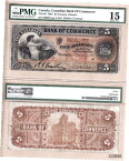 【極美品/品質保証書付】 アンティークコイン コイン 金貨 銀貨 [送料無料] 1907 $5 Canadian Bank of Commerce (CIBC) 75-14-10 PMG Fine 15