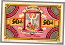 【極美品/品質保証書付】 アンティークコイン 硬貨 #33766 OELS Germany. Banknote notgeld 50 Pfennig. [送料無...