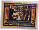 【極美品/品質保証書付】 アンティークコイン 硬貨 VINTAGE 1921 GERMANY BANKNOTE 2 MARK OLD GERMAN PERSON...