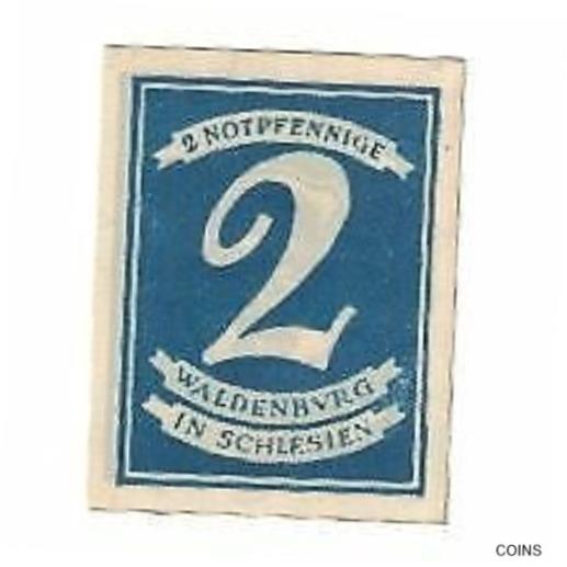  アンティークコイン コイン 金貨 銀貨   Banknote, Germany, Waldenburg Stadt, 2 Pfennig, Batiment, 1921, AU(55-