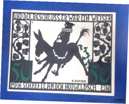 【極美品/品質保証書付】 アンティークコイン 硬貨 KITZINGEN NOTGELD 50 PFENNIG 1921 EMERGENCY MONEY GERMANY BANKNOTE (19977) [送料無料] #oof-wr-013400-1676