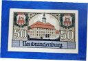 【極美品/品質保証書付】 アンティークコイン 硬貨 NEUBRANDENBURG NOTGELD 50 PFENNIG 1921 EMERGENCY MONEY...