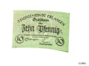 【極美品/品質保証書付】 アンティークコイン 硬貨 1921 Germany ERLARGEN 10 Phennig Notgeld / Banknote [送...