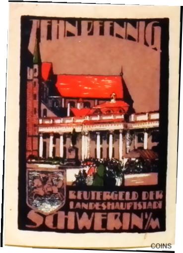 ڶ/ʼݾڽա ƥ Ų 1921 Germany SCHWERIN 10 Pnennig Notgeld / Banknote [̵] #oof-wr-013400-3441