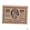  アンティークコイン コイン 金貨 銀貨   Banknote, Germany, Remagen Stadt, 50 Pfennig, Batiment, 1921, AU(55-58