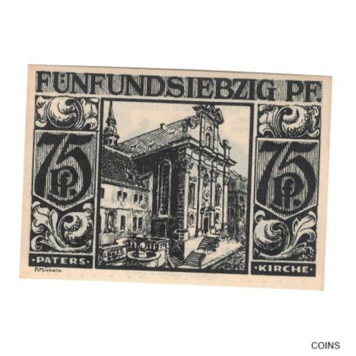  アンティークコイン コイン 金貨 銀貨   Banknote, Germany, Paderborn Evangelische Kirchenkasse, 75 Pfennig, Eg
