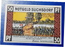 【極美品/品質保証書付】 アンティークコイン 硬貨 SUCHSDORF NOTGELD 50 PFENNIG 1921 EMERGENCY MONEY GERM...