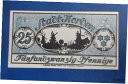 【極美品/品質保証書付】 アンティークコイン 硬貨 NORDEN NOTGELD 25 PFENNIG 1921 EMERGENCY MONEY GERMANY...