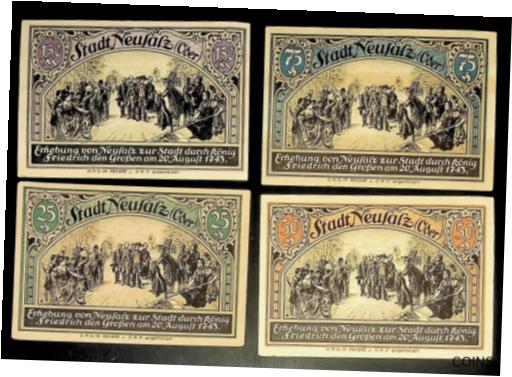  アンティークコイン コイン 金貨 銀貨  1921 Germany NEUSALZ 25 50 75 150 Phennig Banknote / Notgeld