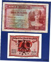 【極美品/品質保証書付】 アンティークコイン 硬貨 10 Pesetas 1935. Spain banknotes+Germany 10 Pfennig 19...