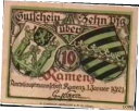 【極美品/品質保証書付】 アンティークコイン 硬貨 1921 Germany RAMENZ 10 Phennig Notgeld / Banknote [送料無...