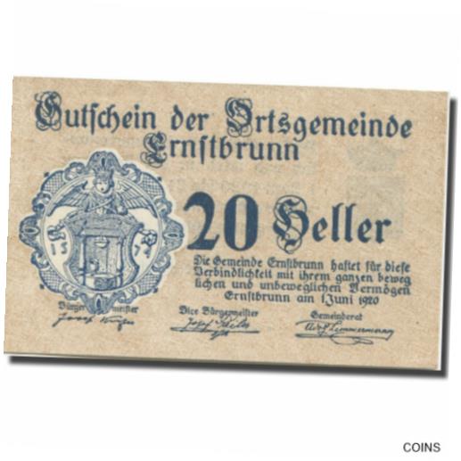 yɔi/iۏ؏tz AeB[NRC RC   [] [#281312] Banknote, Austria, Ernstbrunn, 20 Heller, Blason 1, 1921, UNC Mehl: