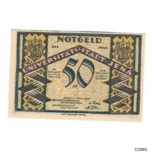  アンティークコイン コイン 金貨 銀貨   Banknote, Germany, Jena Stadt, 50 Pfennig, batiment 1, 1921, 1921-05-0