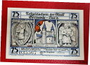 【極美品/品質保証書付】 アンティークコイン 硬貨 GERNRODE HARZ NOTGELD 75 PFENNIG 1921 EMERGENCY MONEY ...