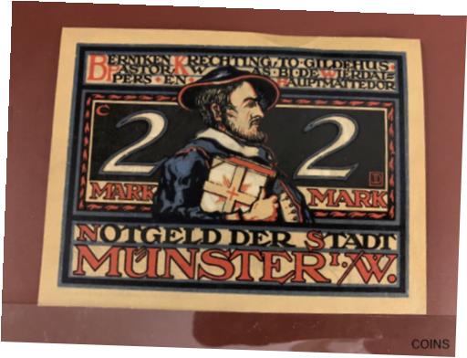 【極美品/品質保証書付】 アンティークコイン 硬貨 RARE 1921 Germany MUNSTER UPRISING 2 Mark Banknote Coin 5P 1907 D lot 送料無料 ocf-wr-013402-68