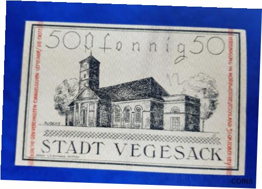  アンティークコイン 硬貨 VEGESACK NOTGELD 50 PFENNIG 1921 EMERGENCY MONEY GERMANY BANKNOTE (15125)  #oof-wr-013402-772