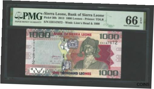 ڶ/ʼݾڽա ƥ    [̵] Sierra Leone 1000 Leones 4-8-2013 P30b Uncirculated Graded 66