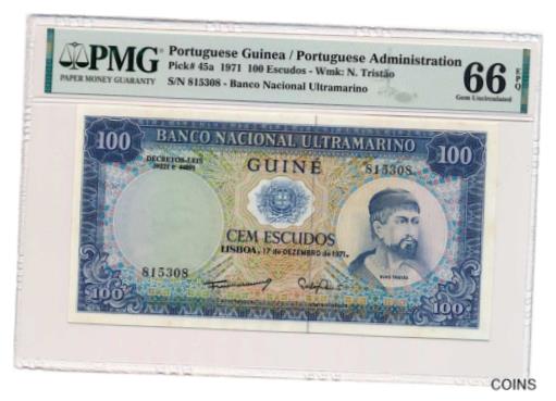 ڶ/ʼݾڽա ƥ Ų PORTUGUESE GUINEA banknote 100 Escudos 1971 PMG grade MS 66 EPQ Gem Uncirculated [̵] #oof-wr-013414-2207