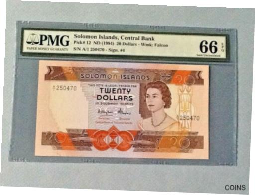 ڶ/ʼݾڽա ƥ    [̵] Solomon Islands 20 Dollars P-12 ND(1984) PMG 66 EPQ