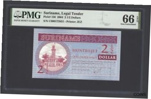 ڶ/ʼݾڽա ƥ    [̵] Suriname 2 1/2 Dollars 2004 P156 Uncirculated Grade 66