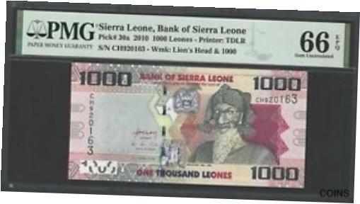 ڶ/ʼݾڽա ƥ    [̵] Sierra Leone 1000 Leones 27-4-2010 P30a Uncirculated Graded 66