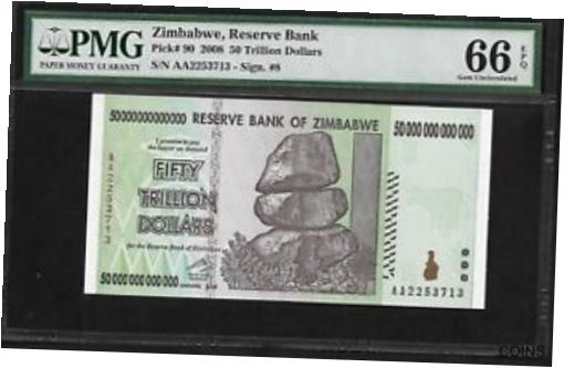 ڶ/ʼݾڽա ƥ Ų Zimbabwe 50 Trillion Dollars 2008 PMG 66 EPQ UNC P#90 [̵] #oof-wr-013414-4324