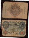 【極美品/品質保証書付】 アンティークコイン 硬貨 1914 Germany 20 Mark | Circulated | Reichsbanknote, WW...