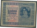 【極美品/品質保証書付】 アンティークコイン 硬貨 AUSTRIA - 1,000 KRONEN Banknote (1922 Issue) [Type P-7...
