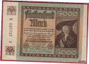 【極美品/品質保証書付】 アンティークコイン 硬貨 R* GERMANY 5000 MARK 1922 P-81a XF DETAILS #3431 [送料無料...