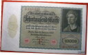 【極美品/品質保証書付】 アンティークコイン 硬貨 Germany 10 000 Mk 1922 Serie F/E ...838 Large size xf ...