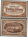 【極美品/品質保証書付】 アンティークコイン 硬貨 Germany - BAVARIA 50 Pfennig Notgeld 1922