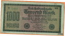 【極美品/品質保証書付】 アンティークコイン 硬貨 GERMANY 1922 Reichbank Fine 1000 Mark Banknote Paper M...