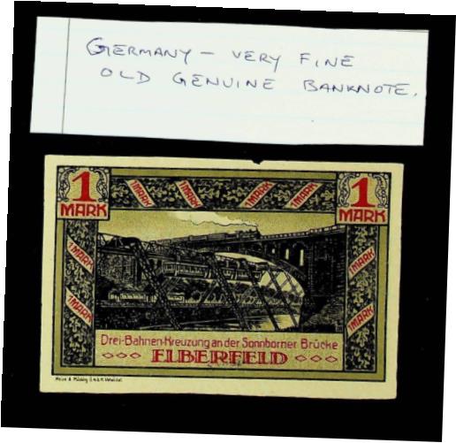 【極美品/品質保証書付】 アンティークコイン 硬貨 GERMANY 1922 1M ELBERFELD 3 LANE CROSSING AT BRIDGE FINE OLD GENUINE BANKNOTE [送料無料] #oof-wr-013415-2559