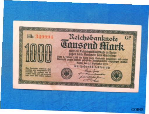 yɔi/iۏ؏tz AeB[NRC RC   [] 1922 Germany 1000 Mark Banknote *P-76* *XF*