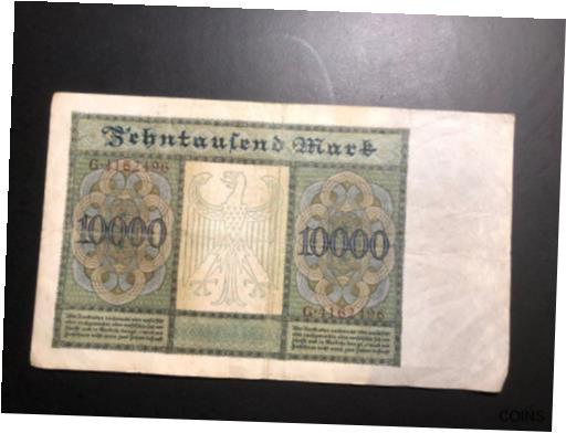  アンティークコイン コイン 金貨 銀貨  Ulta Rare Antique Germany 10,000 Mark 1922 Reichsbanknote (2496)