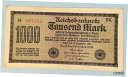 【極美品/品質保証書付】 アンティークコイン 硬貨 Vintage Obsolete German Reichsbanknote 1,000 Mark 1922...