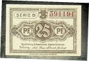 【極美品/品質保証書付】 アンティークコイン 硬貨 1922 Germany MECKLENBURG 25 Phennig Banknote / Notgeld...