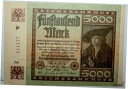 【極美品/品質保証書付】 アンティークコイン 硬貨 1922 Germany - Berlin 5000 Mark Banknote P 81B Serial ...