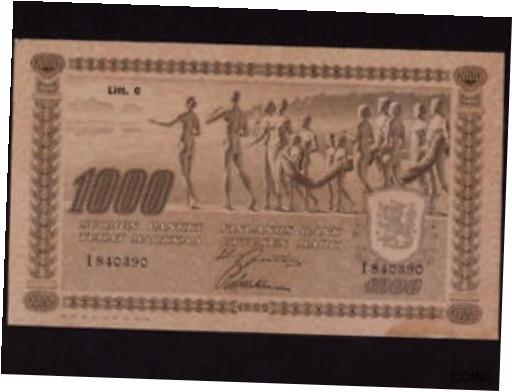  アンティークコイン コイン 金貨 銀貨  Finland:P-67,1000 Markkaa,1922 * Suomen Pankki / Finlands Bank * EF+ *
